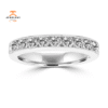 14KT White Gold 3/4 CTW Round Diamond Channel Set Milgrain Band