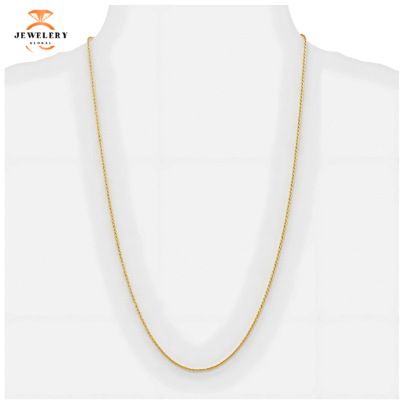 14KT YELLOW GOLD 1.5MM WHEAT CHAIN NECKLACE-4 LENGTHS AVAILABLE - Image 2