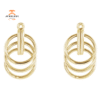 14KT Yellow Gold Triple Circle Earring Jackets
