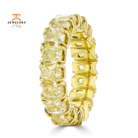 18KT YELLOW GOLD 11.43 CTW YELLOW DIAMOND ETERNITY BAND - Image 2