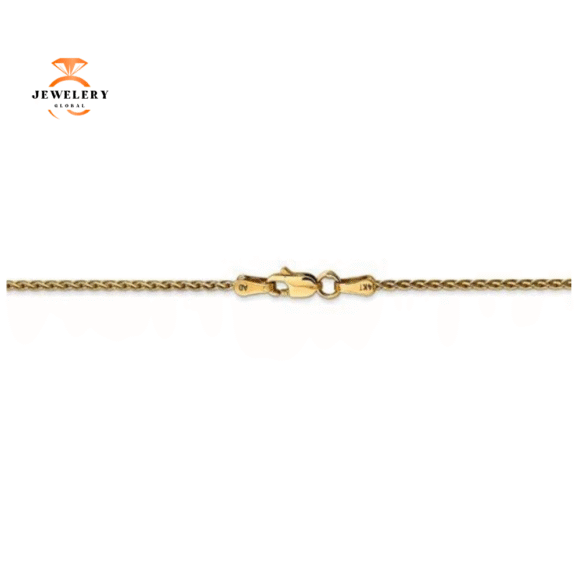 14KT YELLOW GOLD 1.5MM WHEAT CHAIN NECKLACE-4 LENGTHS AVAILABLE - Image 3