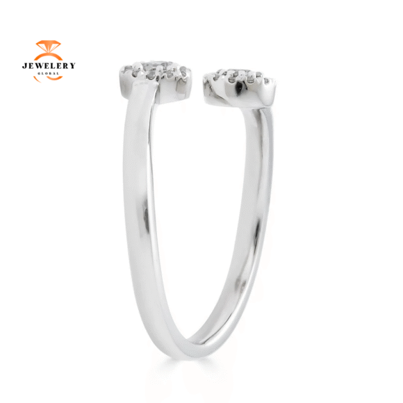 EMILIQUE 14KT GOLD 0.20CTW DIAMOND DOUBLE HALO CIRCLE RING - Image 2