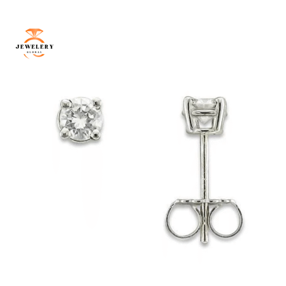14KT WHITE GOLD 1/3 CTW ROUND DIAMOND EARRINGS
