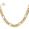 14KT YELLOW GOLD 7MM FLAT SOLID FIGARO CHAIN NECKLACE - 5 LENGTHS