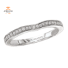 14KT WHITE GOLD 1/6 CTW ROUND DIAMOND CURVED 22 STONE BAND