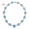 JULEVE 18KT WHITE GOLD AQUAMARINE & DIAMOND NECKLACE