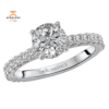 14KT WHITE GOLD 1/2 CTW DIAMOND CATHEDRAL SETTING FOR 1 CT ROUND