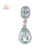 14KT WHITE GOLD 1.28 CTW AQUAMARINE & DIAMOND SLIDE DROP PENDANT
