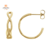 14KT YELLOW GOLD TWIST ROPE HOOP EARRINGS