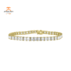18KT YELLOW GOLD 13.12 CARAT PRINCESS DIAMOND PRONG TENNIS BRACELET