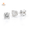 14KT WHITE GOLD 1.00 CTW ROUND DIAMOND EARRINGS