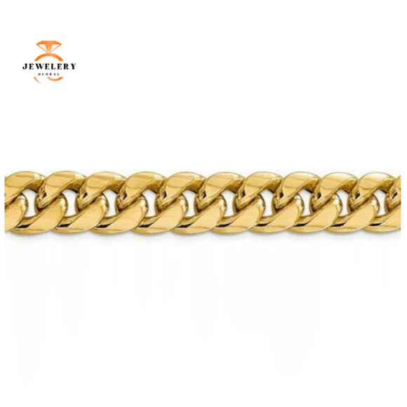 14KT YELLOW GOLD 13.2MM SEMI SOLID MIAMI CUBAN CHAIN - 3 LENGTHS - Image 2