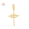 14KT Yellow Gold Cross With Two Circles