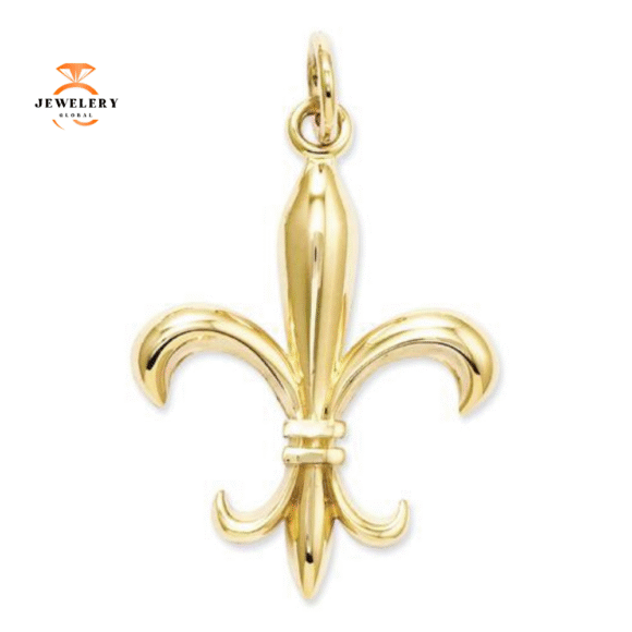 14KT YELLOW GOLD FLEUR DE LIS CHARM
