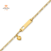 14KT YELLOW GOLD6 IINCH HEART FIGARO LINK CHILD ID BRACELET