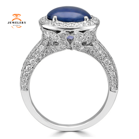 18KT WHITE GOLD 3.42 CT STAR SAPPHIRE & .97 CTW DIAMOND - Image 2