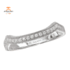 14KT White Gold 1/8 CTW Diamond Curved Vintage Wedding Band