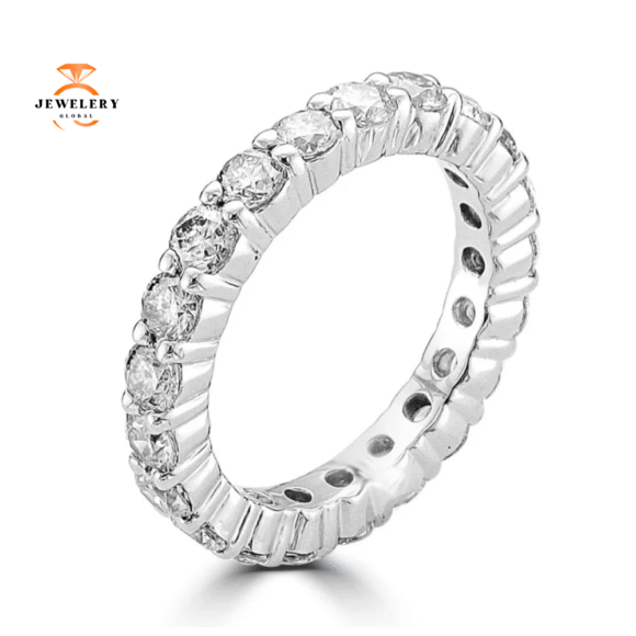 14KT WHITE GOLD 2.00 CTW ROUND DIAMOND ETERNITY BAND