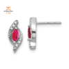 14KT WHITE GOLD DIAMOND AND RUBY EARRINGS