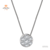 14KT White Gold Round Diamond Cluster Slide Pendant - 4 Sizes