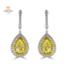 18KT GOLD 2.11 CTW & 0.66 CTW DIAMOND EARRINGS