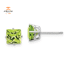14KT WHITE GOLD 2.50 CTW SQUARE PERIDOT EARRINGS