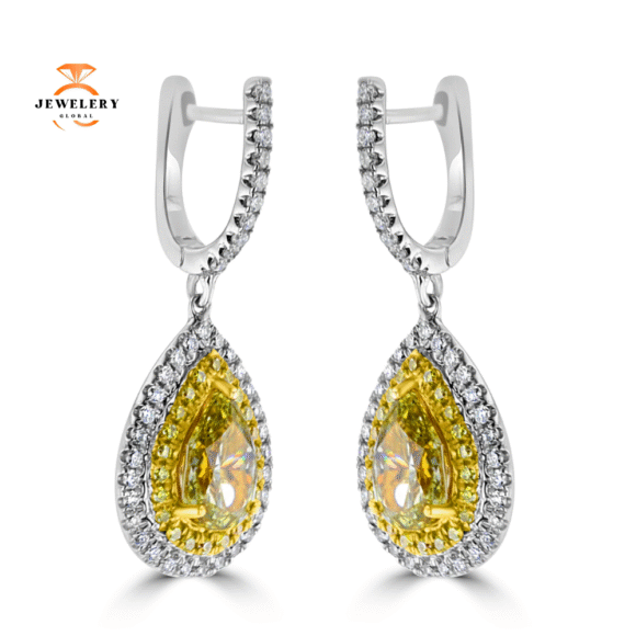 18KT GOLD 2.11 CTW & 0.66 CTW DIAMOND EARRINGS - Image 2