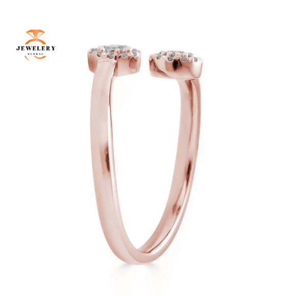 EMILIQUE 14KT GOLD 0.20CTW DIAMOND DOUBLE HALO CIRCLE RING - Image 6