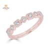 EMILIQUE 14KT GOLD 1/5 CTW DIAMOND ALTERNATING SHAPE MILGRAIN BAND