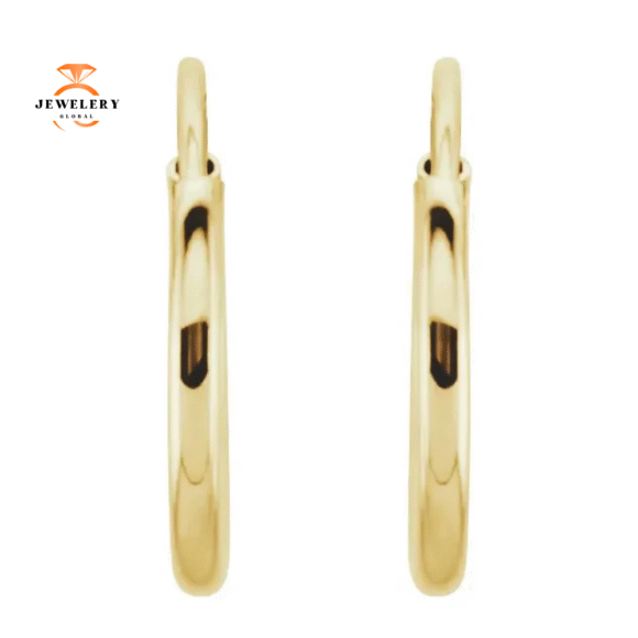 14KT YELLOW GOLD CHILD HOOP EARRINGS - Image 2