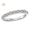 14KT WHITE GOLD 1/6 CTW ROUND DIAMOND MILGRAIN BAND