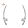 14KT WHITE GOLD ROUND DIAMOND EAR CLIMBER EARRINGS