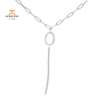 14KT WHITE GOLD VERTICAL BAR 0.22CT DIAMOND NECKLACE