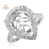 18KT White Gold .87 CTW Diamond Halo Setting for 4 CT Pear Shape