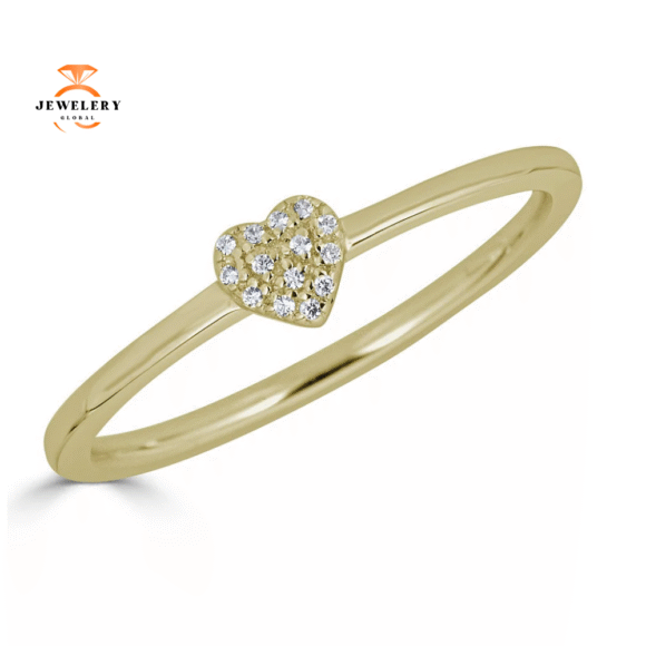 EMILIQUE 14KT GOLD 0.04 CARAT TOTAL WEIGHT DIAMOND HEART RING