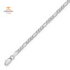 14KT White Gold 2.5MM Semi-Solid Figaro Anklet