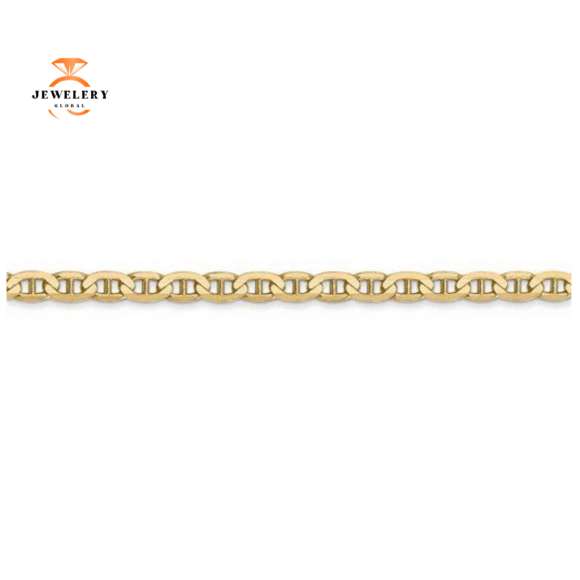 14KT YELLOW GOLD 3MM CONCAVE ANCHOR CHAIN NECKLACE - 4 LENGTHS - Image 3