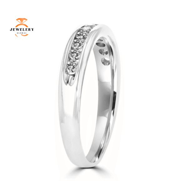 14KT White Gold 1/2 CTW Round Diamond Channel Set Band - Image 3