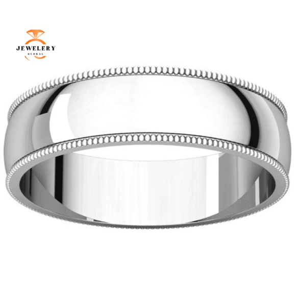 WOMEN'S 14KT GOLD 5MM LIGHTWEIGHT MILGRAIN WEDDING BAND - Image 2