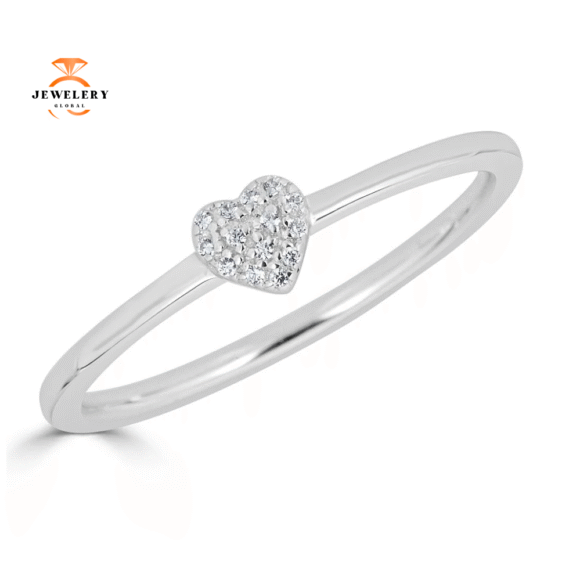 EMILIQUE 14KT GOLD 0.04 CARAT TOTAL WEIGHT DIAMOND HEART RING - Image 2