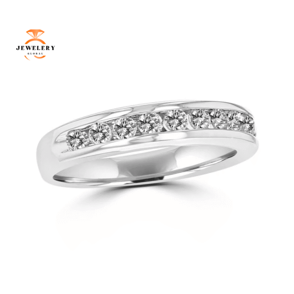 14KT White Gold 1/2 CTW Diamond Channel Set Band - Image 2