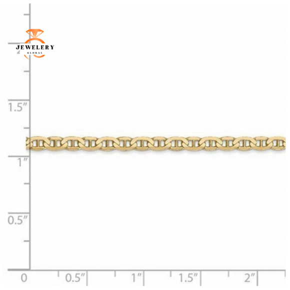 14KT YELLOW GOLD 3MM CONCAVE ANCHOR CHAIN NECKLACE - 4 LENGTHS - Image 4