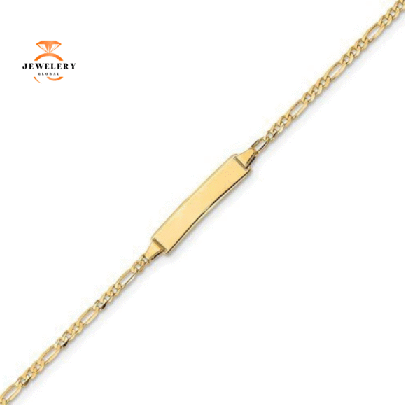 14KT YELLOW GOLD CHILDREN'S ID BRACELET-3 LENGTHS - Image 2
