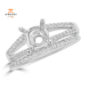18KT White Gold 0.33 CTW Diamond Bridal Set For 1-1.50 Round Diamond