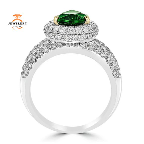 JULEVE 18KT WHITE GOLD CHROME TOURMALINE AND DIAMOND RING - Image 3