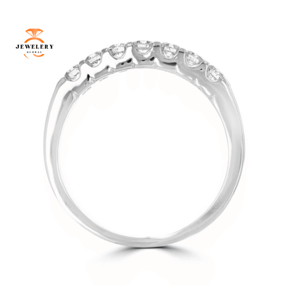 14KT White Gold 1/3 CTW Round Diamond Seven Stone Band - Image 3