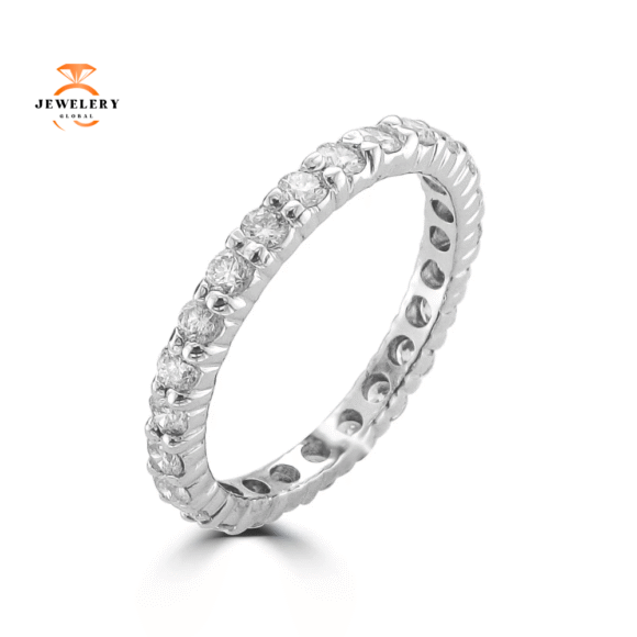 14KT WHITE GOLD 3/4 CTW ROUND DIAMOND ETERNITY BAND