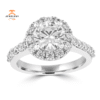 14KT WHITE GOLD 1.70 CTW ROUND DIAMOND ACCENT HALO RING