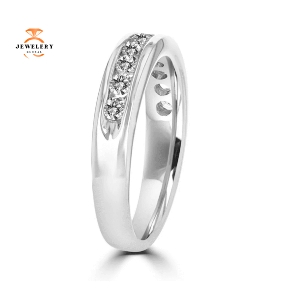 14KT White Gold 1/2 CTW Diamond Channel Set Band - Image 3