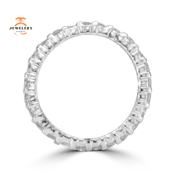 14KT WHITE GOLD 3/4 CTW ROUND DIAMOND ETERNITY BAND - Image 2